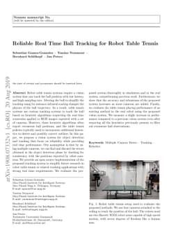 Reliable Real Time Ball Tracking for Robot Table Tennis