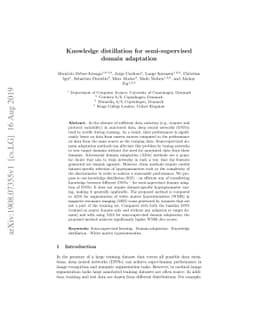 Knowledge distillation for semi-supervised domain adaptation