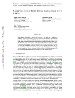 Skeleton-based Gait Index Estimation with LSTMs
