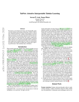 TabNet: Attentive Interpretable Tabular Learning