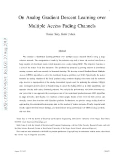 On Analog Gradient Descent Learning over Multiple Access Fading Channels