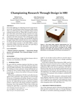 Championing Research Through Design in HRI
