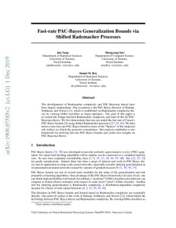 Fast-rate PAC-Bayes Generalization Bounds via Shifted Rademacher
  Processes