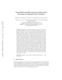 Copy-Enhanced Heterogeneous Information Learning for Dialogue State
  Tracking
