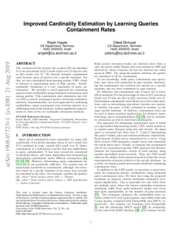 Improved Cardinality Estimation by Learning Queries Containment Rates