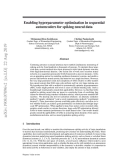 Enabling hyperparameter optimization in sequential autoencoders for
  spiking neural data