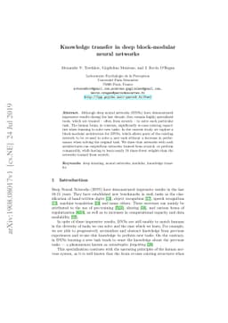 Knowledge transfer in deep block-modular neural networks