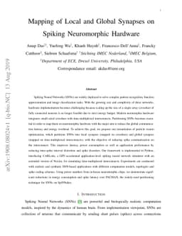 Mapping of Local and Global Synapses on Spiking Neuromorphic Hardware