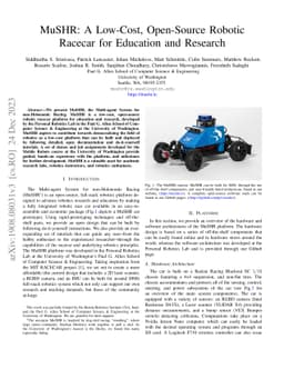 MuSHR: A Low-Cost, Open-Source Robotic Racecar for Education and
  Research