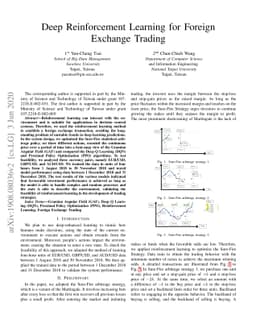 Deep Reinforcement Learning for Foreign Exchange Trading