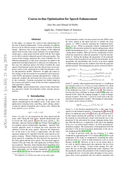 Coarse-to-fine Optimization for Speech Enhancement