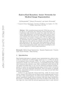 End-to-End Boundary Aware Networks for Medical Image Segmentation