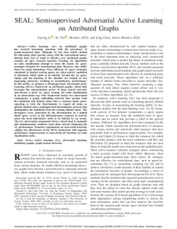 SEAL: Semi-supervised Adversarial Active Learning on Attributed Graphs