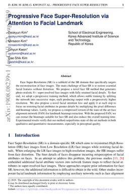 Progressive Face Super-Resolution via Attention to Facial Landmark