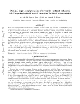 Optimal input configuration of dynamic contrast enhanced MRI in
  convolutional neural networks for liver segmentation