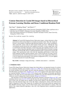 Contour Detection in Cassini ISS images based on Hierarchical Extreme
  Learning Machine and Dense Conditional Random Field