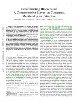 Deconstructing Blockchains: A Comprehensive Survey on Consensus,
  Membership and Structure