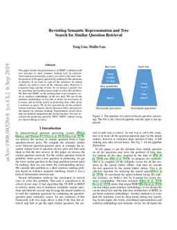 Revisiting Semantic Representation and Tree Search for Similar Question
  Retrieval