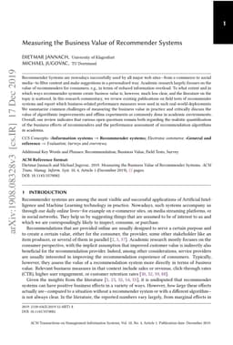 Measuring the Business Value of Recommender Systems