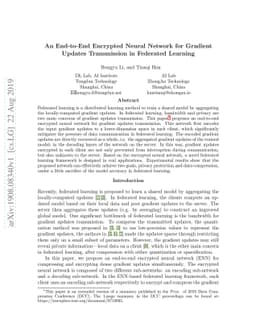 An End-to-End Encrypted Neural Network for Gradient Updates Transmission
  in Federated Learning