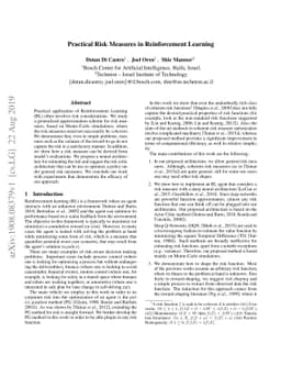 Practical Risk Measures in Reinforcement Learning