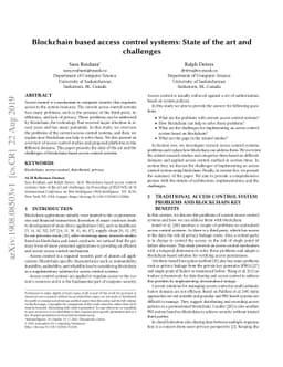 Blockchain based access control systems: State of the art and challenges