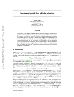 Conformal prediction with localization