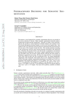Feedbackward Decoding for Semantic Segmentation