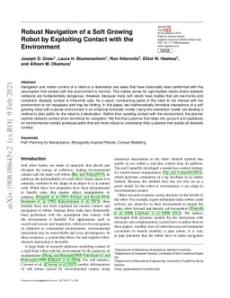 Robust Navigation of a Soft Growing Robot by Exploiting Contact with the
  Environment