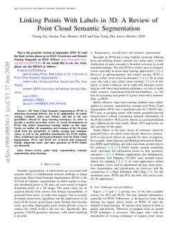 Linking Points With Labels in 3D: A Review of Point Cloud Semantic
  Segmentation