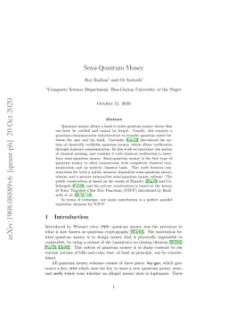 Semi-Quantum Money