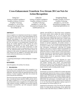 Cross-Enhancement Transform Two-Stream 3D ConvNets for Action
  Recognition