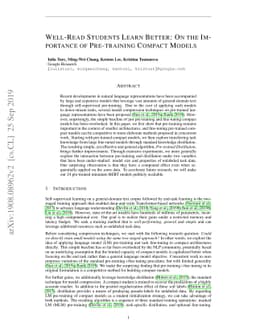 Well-Read Students Learn Better: On the Importance of Pre-training
  Compact Models