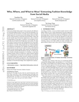 Who, Where, and What to Wear? Extracting Fashion Knowledge from Social
  Media