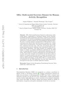 MEx: Multi-modal Exercises Dataset for Human Activity Recognition