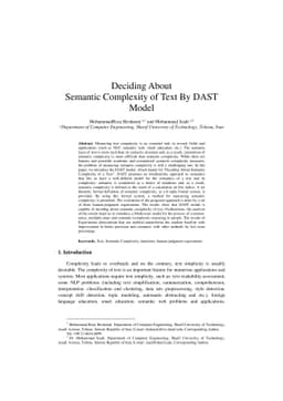 DAST Model: Deciding About Semantic Complexity of a Text