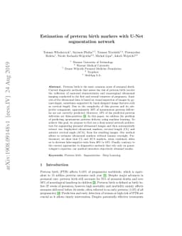 Estimation of preterm birth markers with U-Net segmentation network