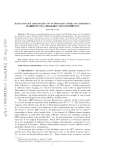 Riemannian Geometry of Symmetric Positive Definite Matrices via Cholesky
  Decomposition
