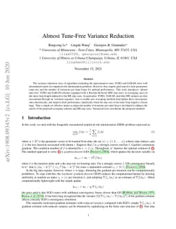 Almost Tune-Free Variance Reduction