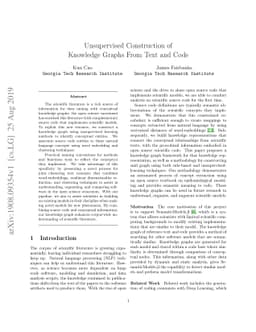 Unsupervised Construction of Knowledge Graphs From Text and Code