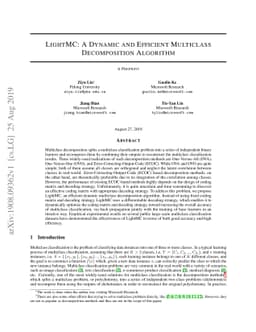 LightMC: A Dynamic and Efficient Multiclass Decomposition Algorithm
