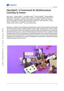 OpenSpiel: A Framework for Reinforcement Learning in Games