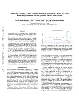 Thinking Globally, Acting Locally: Distantly Supervised Global-to-Local
  Knowledge Selection for Background Based Conversation