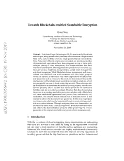 Towards Blockchain-enabled Searchable Encryption