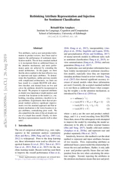 Rethinking Attribute Representation and Injection for Sentiment
  Classification