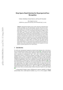 Deep Sparse Band Selection for Hyperspectral Face Recognition