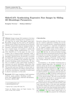 SliderGAN: Synthesizing Expressive Face Images by Sliding 3D Blendshape
  Parameters