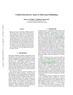 Collision Detection for Agents in Multi-Agent Pathfinding