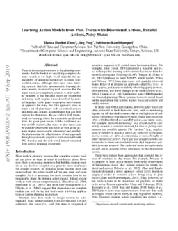 Learning Action Models from Disordered and Noisy Plan Traces