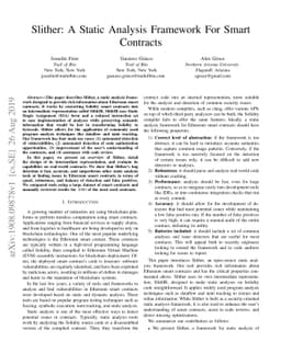 Slither: A Static Analysis Framework For Smart Contracts
